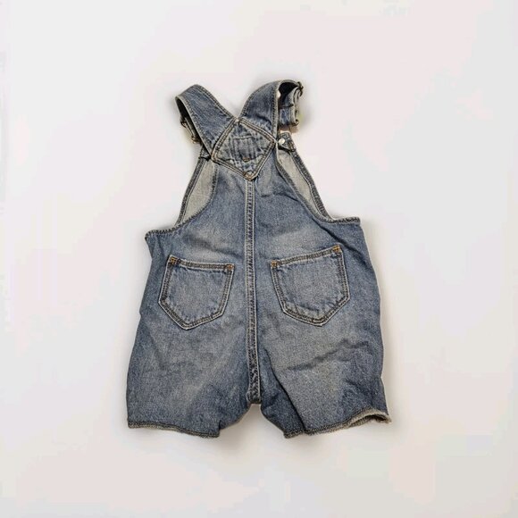 Baby Gap Denim Jean Shortalls Overall Shorts 12-18mo Summer Spring Beach - Picture 7 of 7